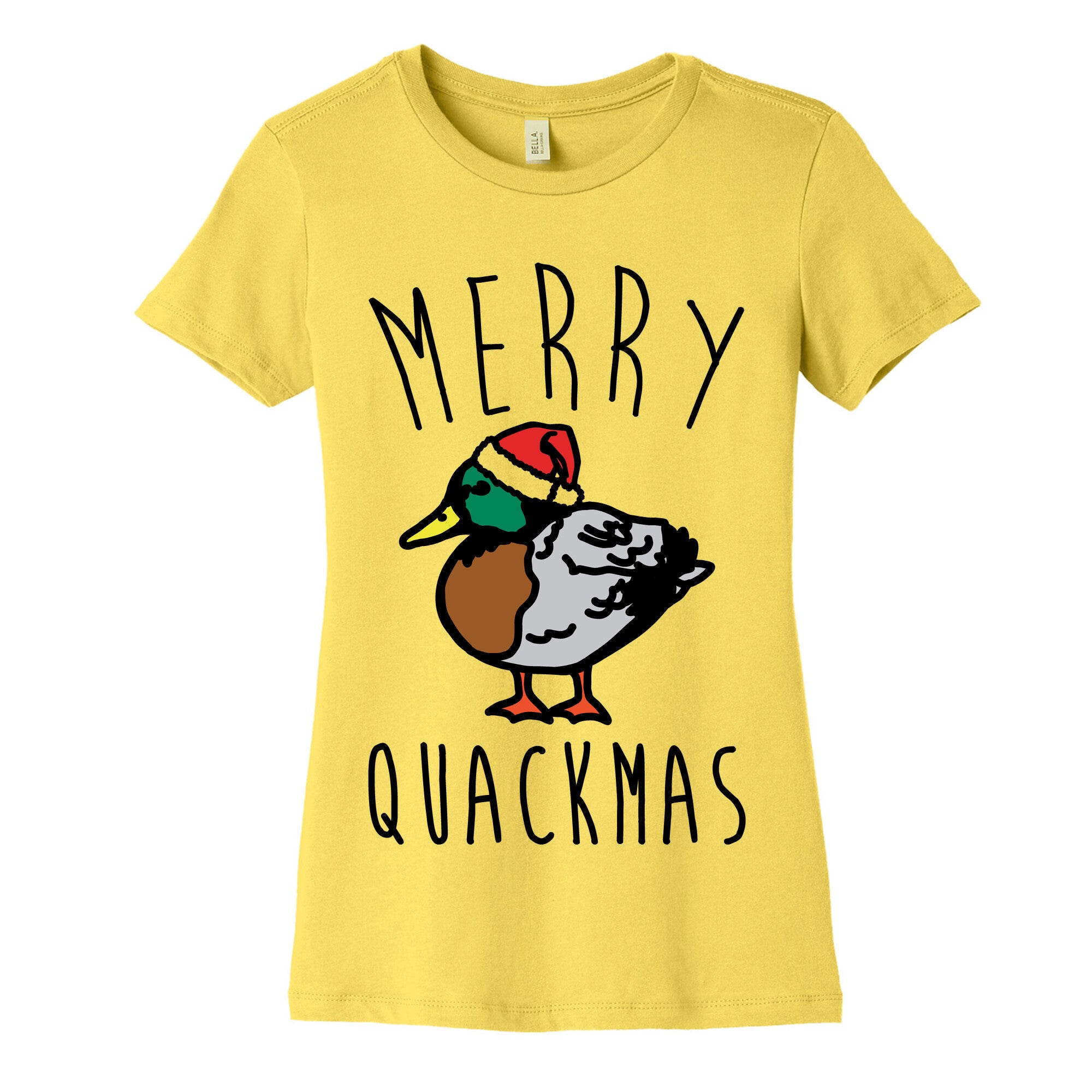 Merry Quackmas Duck Christmas Parody Women's Cotton Tee